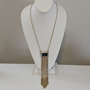Mirror Stone Tassel Necklace